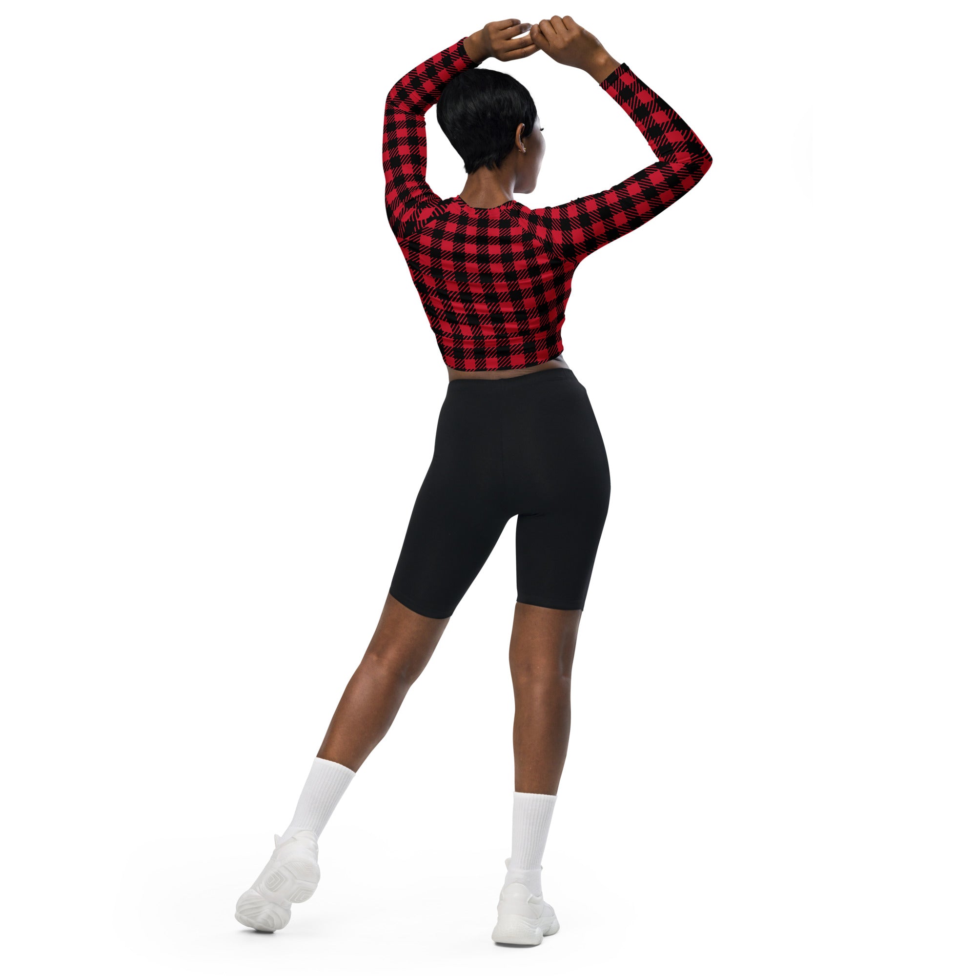 Girls' Christmas Cropped Top. Not-a-PJ Plaid Christmas Streetwear or Activewear. WickedYo.